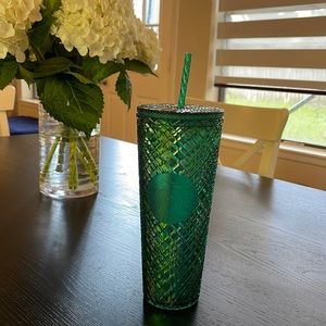 Starbucks emerald green venti tumbler.